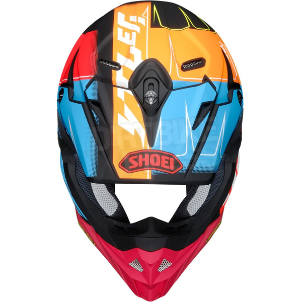 Shoei VFX-WR Zinger Blue Orange Red TC10 Helmet | Dirtbikexpress™